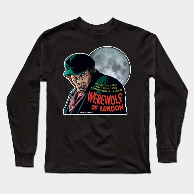 Werewolf of London - Color Version Long Sleeve T-Shirt by pentoolarts